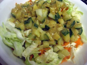 Cabbage Salad with Cucumber Miso Dressing - sooo good!!